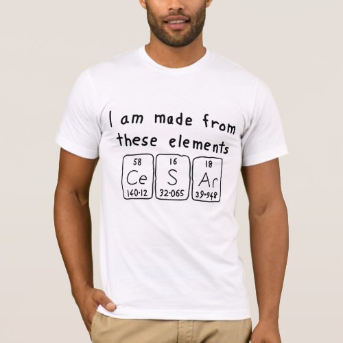 Cesar periodic table name shirt