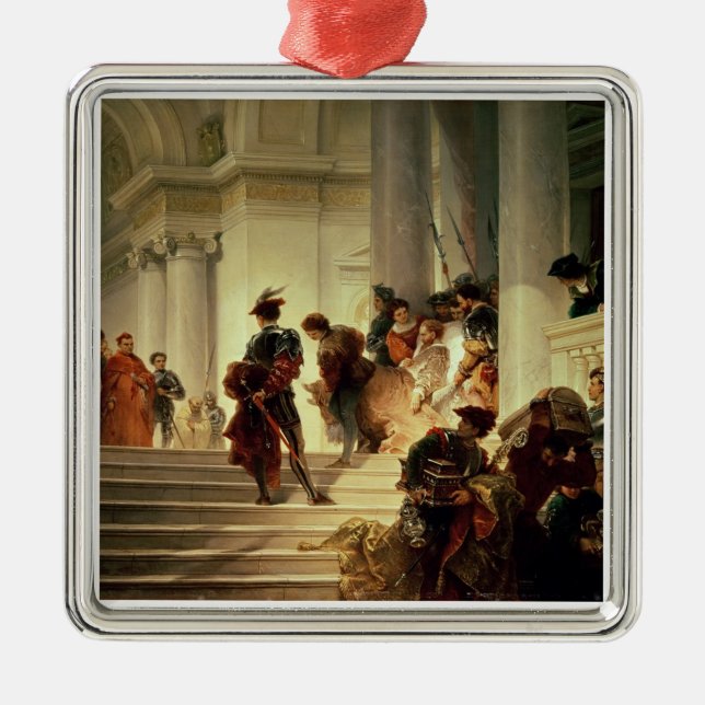 Cesare Borgia leaving the Vatican Metal Ornament (Front)
