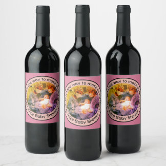 Cesarean Birth Scene, Perfect Baby Shower Keepsake Wine Label
