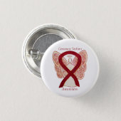 Cesarean Section Awareness Angel Ribbon Art Pin (Front & Back)