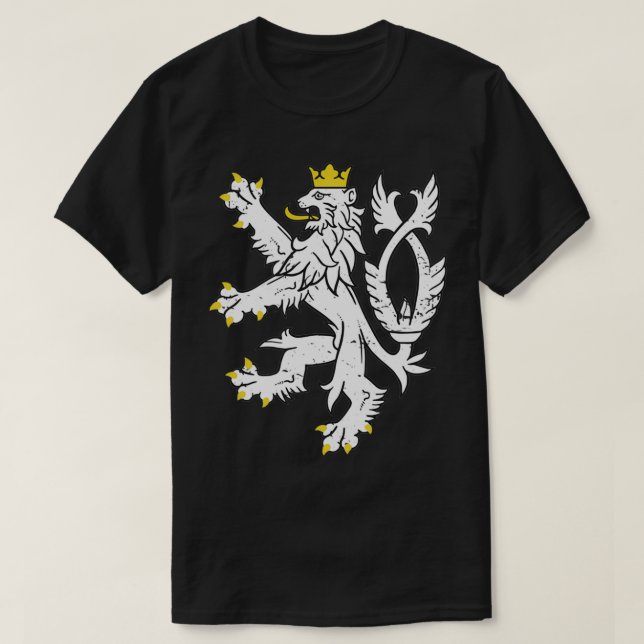 Ceska Republika Lion Coat of Arms  Czech Republic  T-Shirt (Design Front)