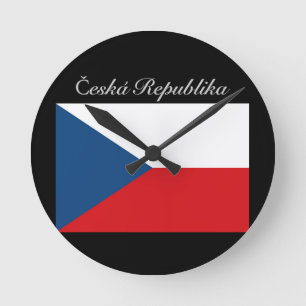 Česká republika vlajka round clock