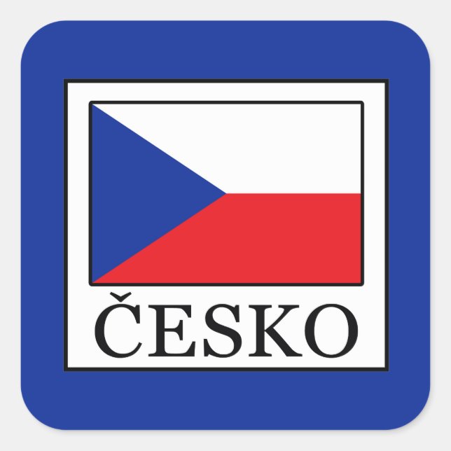 Česko Square Sticker (Front)