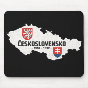 Československo 1918-1992 Vintage Map Retro Mouse Pad