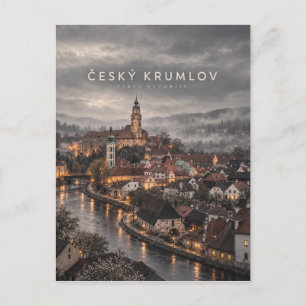 Český Krumlov Cinematic City Art Postcard
