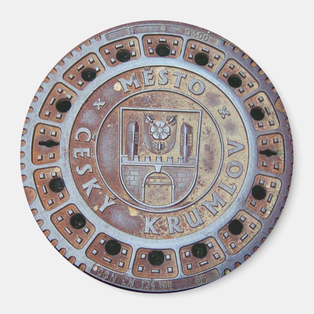 Cesky Krumlov Sewer Cover Magnet (Front)