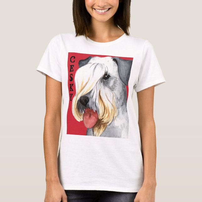 Cesky Terrier Color Block T-Shirt (Front)