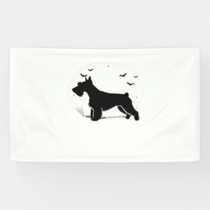 Cesky Terrier Dog – Halloween Moon Silhouette Clas Banner