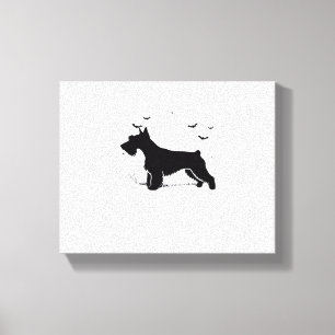 Cesky Terrier Dog – Halloween Moon Silhouette Clas Canvas Print