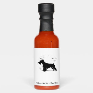 Cesky Terrier Dog � Halloween Moon Silhouette Clas Hot Sauces