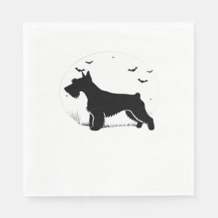 Cesky Terrier Dog – Halloween Moon Silhouette Clas Napkins