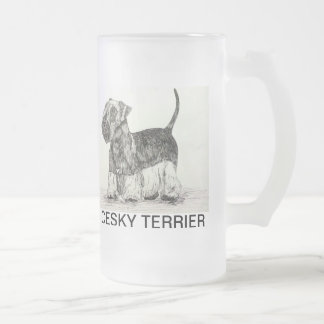 Cesky Terrier Frosted Glass Beer Mug