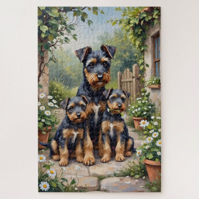 Cesky Terrier Herb Garden Art Jigsaw Puzzle (Vertical)