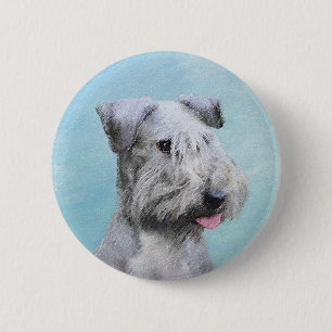 Cesky Terrier Painting - Cute Original Dog Art Button