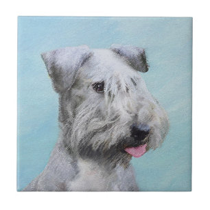 Cesky Terrier Painting - Cute Original Dog Art Ceramic Tile