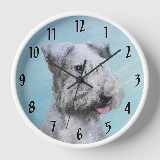 Cesky Terrier Painting - Cute Original Dog Art Clock (Front)
