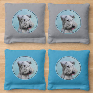Cesky Terrier Painting - Cute Original Dog Art Cornhole Bags