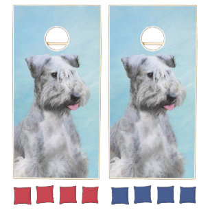 Cesky Terrier Painting - Cute Original Dog Art Cornhole Set
