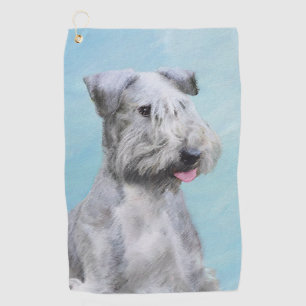 Cesky Terrier Painting - Cute Original Dog Art Golf Towel