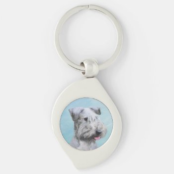 Cesky Terrier Painting - Cute Original Dog Art Keychain by alpendesigns at Zazzle