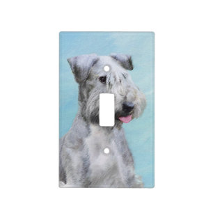 Cesky Terrier Painting - Cute Original Dog Art Light Switch Cover