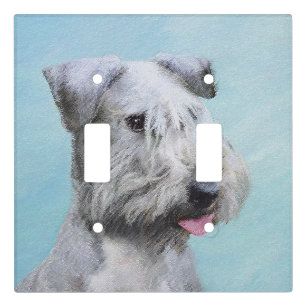 Cesky Terrier Painting - Cute Original Dog Art Light Switch Cover