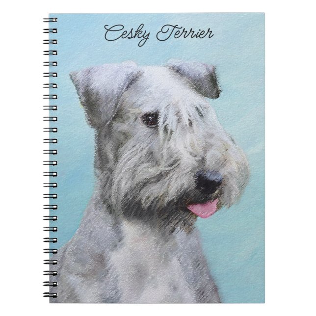 Cesky Terrier Painting - Cute Original Dog Art Notebook (Front)