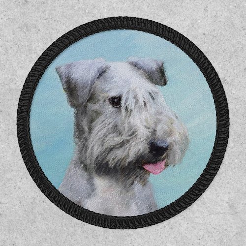 Cesky Terrier Painting _ Cute Original Dog Art Patch