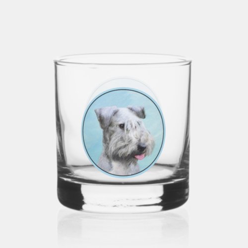 Cesky Terrier Painting _ Cute Original Dog Art Whiskey Glass