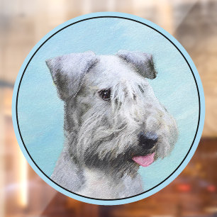 Cesky Terrier Painting - Cute Original Dog Art Window Cling