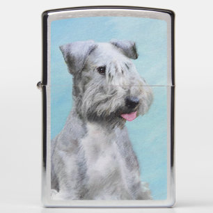 Cesky Terrier Painting - Cute Original Dog Art Zippo Lighter