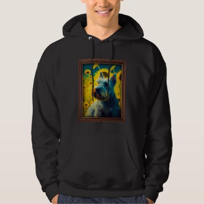 Cesky Terrier Painting Sunflower Flower Mom Women  Hoodie