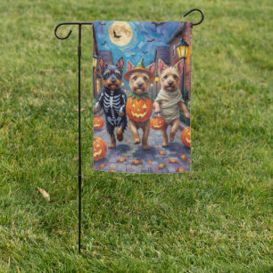 Cesky Terrier Trick-or-Treating Halloween Costume  Garden Flag