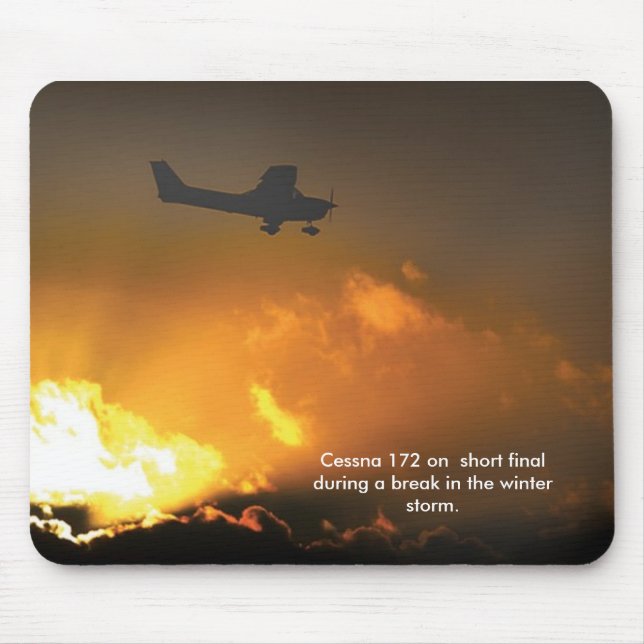 Cessna150 approach -1, Cessna 172 on  short fin... Mouse Pad (Front)