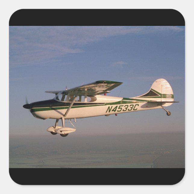Cessna 170, 1953, Sonoma, CA_Classic Aviation Square Sticker (Front)