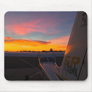 Cessna 172 in sunset mouse pad