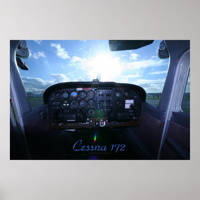 cessna 172 cockpit poster australia