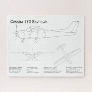 Cessna 172 Skyhawk - Airplane Blueprint Plans BD Jigsaw Puzzle