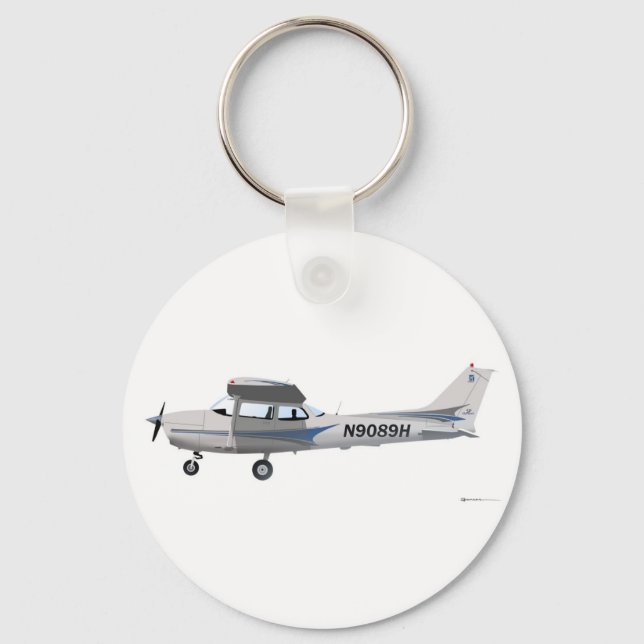 Cessna 172 Skyhawk Blue Keychain (Front)