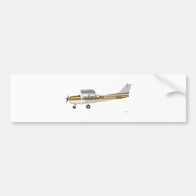 Cessna 172 Skyhawk Brown Bumper Sticker (Front)
