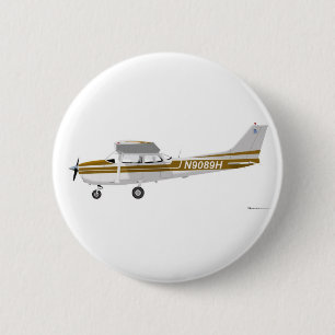 Cessna 172 Skyhawk Brown Pinback Button