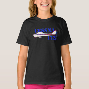 Cessna 172 Skyhawk Illustration Bold Text Design T-Shirt