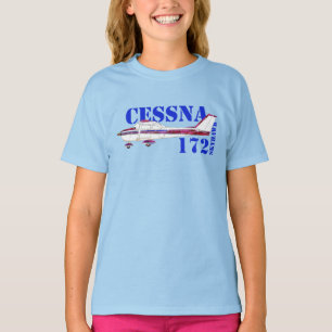 Cessna 172 Skyhawk Illustration Bold Text Design T-Shirt