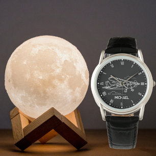 Cessna airplane & clouds,Cool Aviation Custom gift Watch