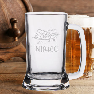 Cessna airplane number Pilot Birthday custom Stein