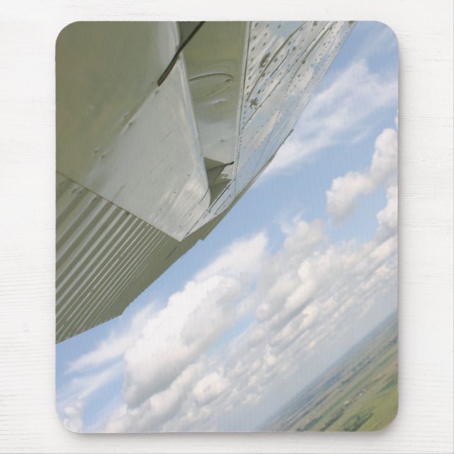 Cessna Airplane wing in sky mousepad (Front)