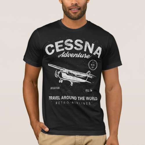 Cessna distressed adventure travel around T shirt