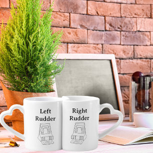 Cessna Left Rudder Right Rudder Matching Aviation Coffee Mug Set