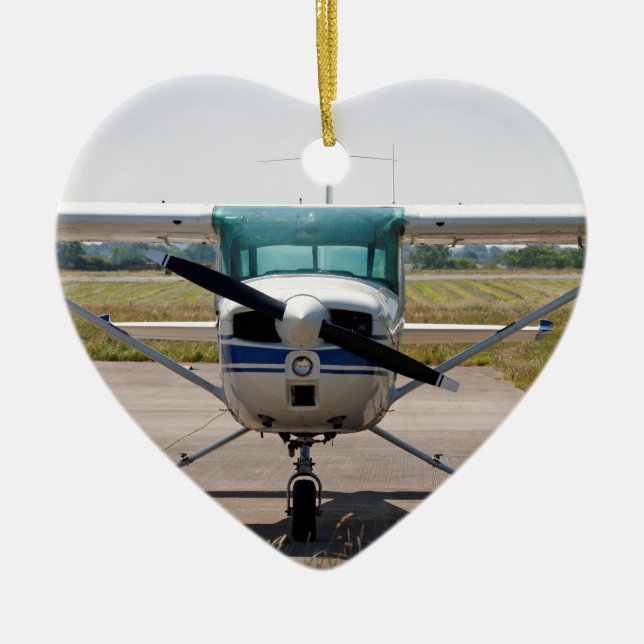 Cessna light aircraft ceramic ornament (Front)