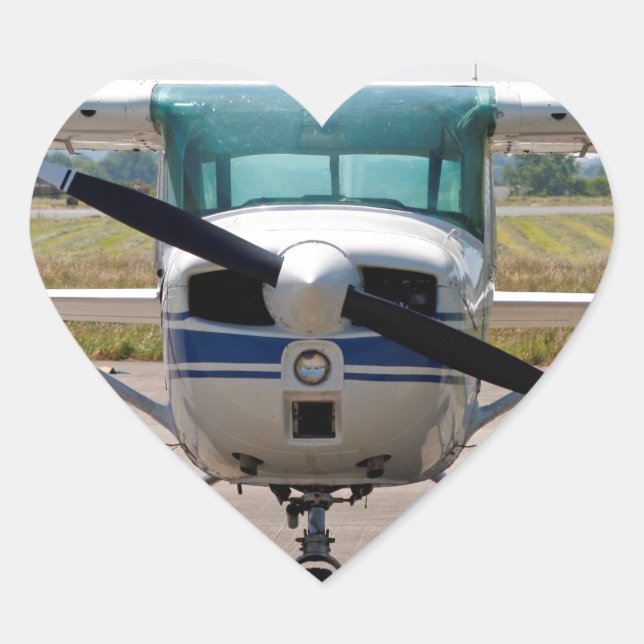 Cessna light aircraft heart sticker (Front)